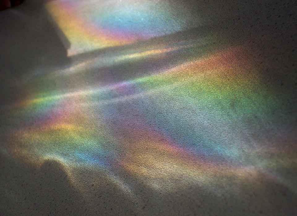 light dispersion on an office desktop; photo